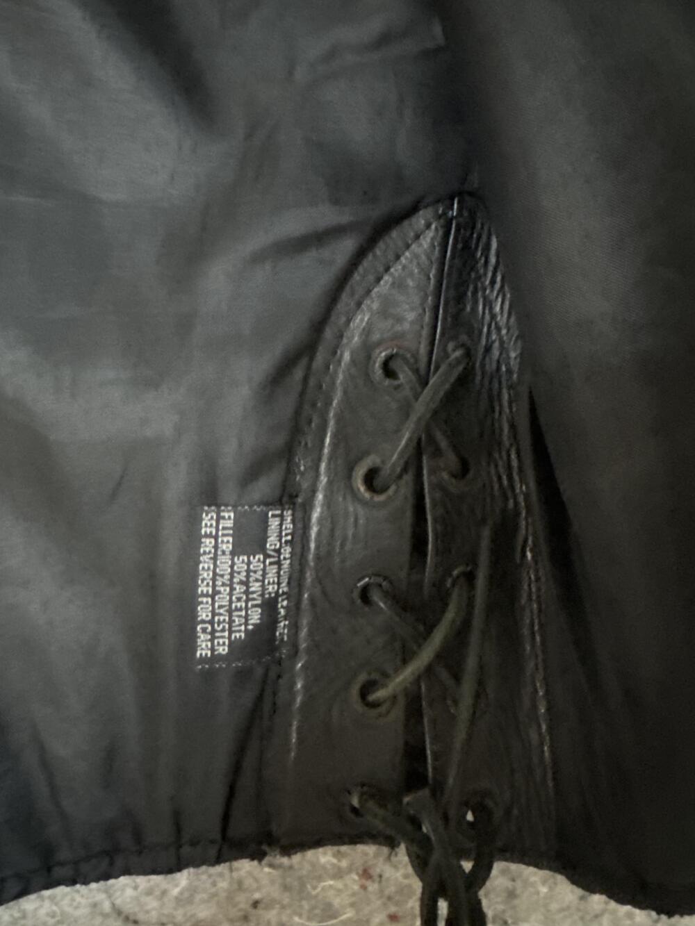 Vintage 90s Wild Ride Vest Womens Large Black Leather Biker Snap Laces Western - Picture 6 of 8